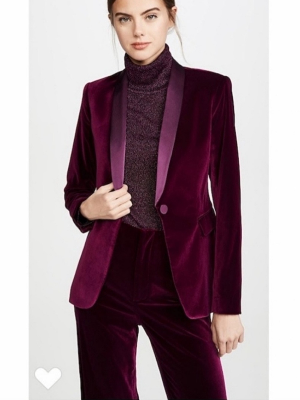 ALICE & OLIVIA Women's Velvet Blazer Jacket - Deep Plum Size 2